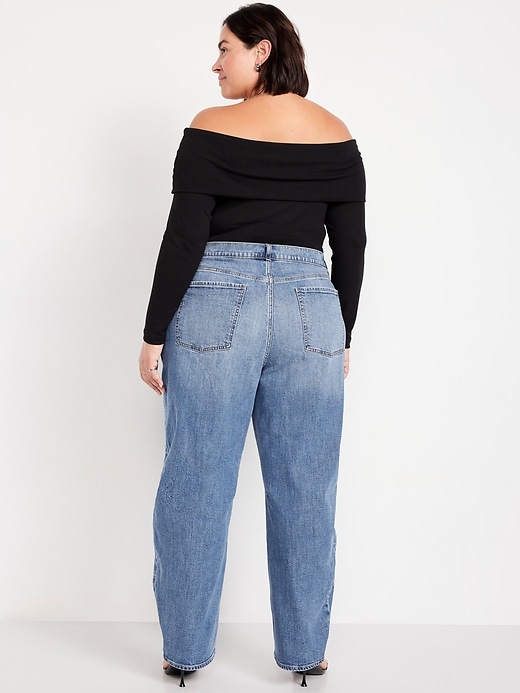 Image number 6 showing, High-Waisted Baggy Barrel Jeans
