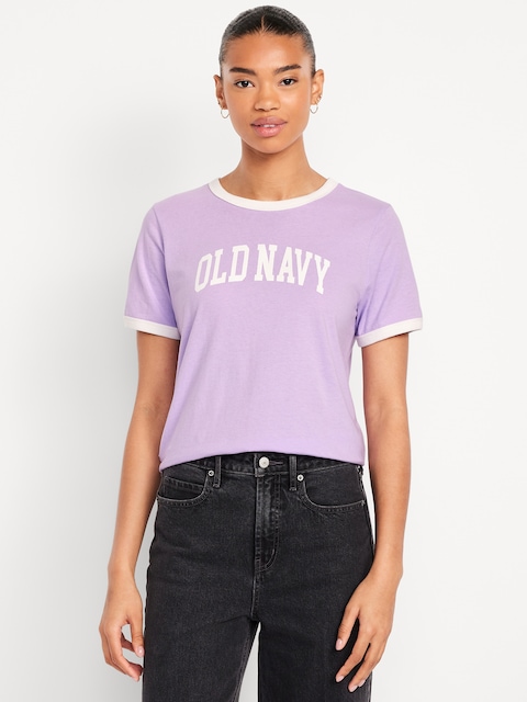 EveryWear Logo-Graphic Ringer T-Shirt - Clary Sage