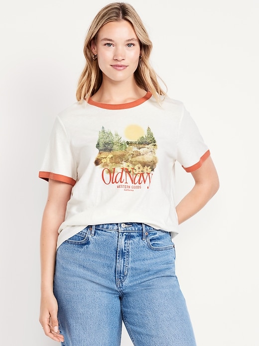 Image number 5 showing, EveryWear Logo-Graphic Ringer T-Shirt
