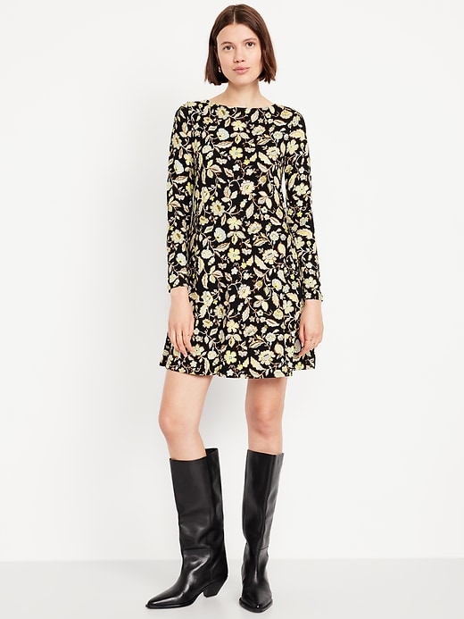 Image number 1 showing, Long-Sleeve Mini Swing Dress