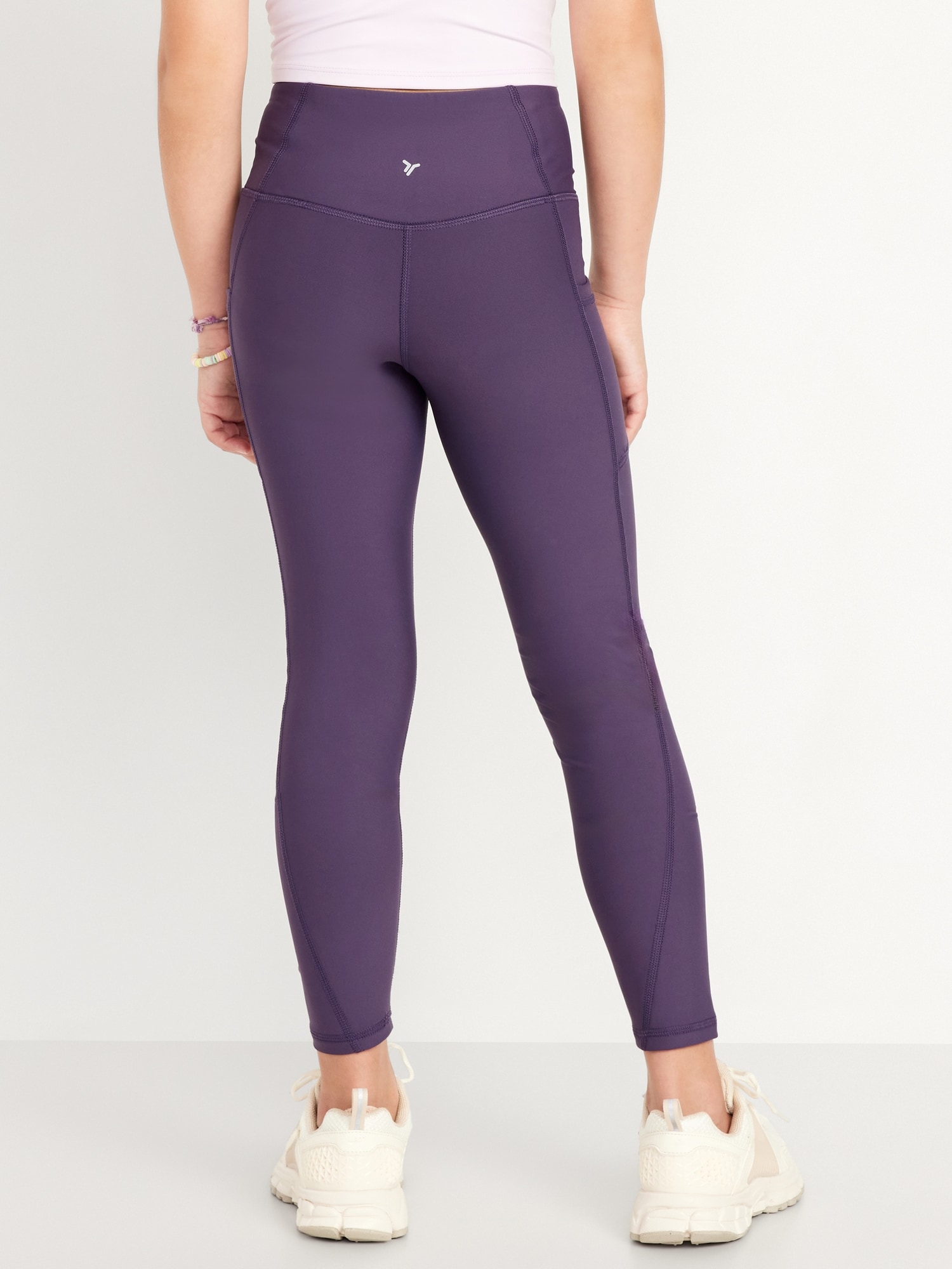 High-Waisted PowerSoft 7/8-Length Side-Pocket Leggings for Girls