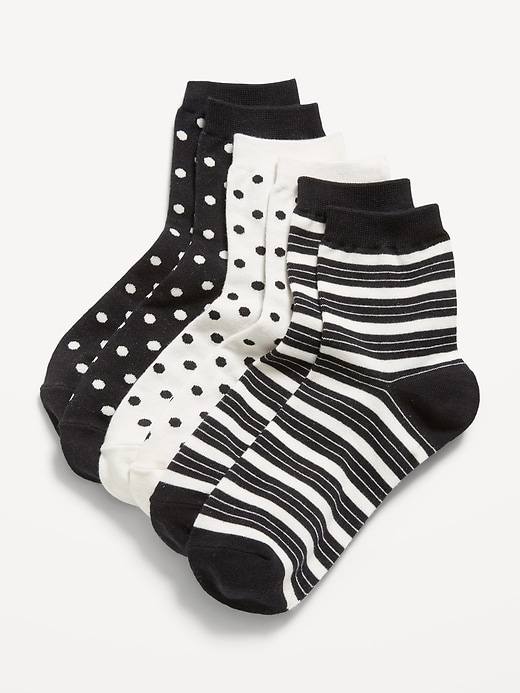 Image number 1 showing, Novelty Quarter Crew Socks 3-Pack for Women
