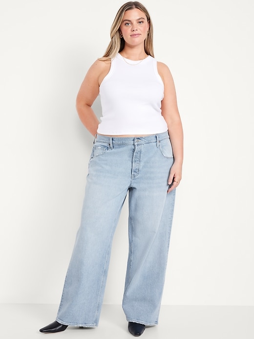 Image number 6 showing, Mid-Rise Slouchy Wide-Leg Jeans