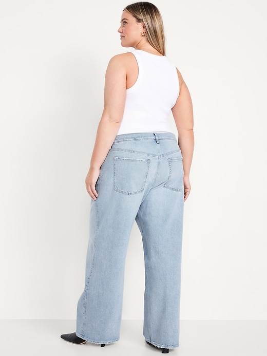 Image number 7 showing, Mid-Rise Slouchy Wide-Leg Jeans