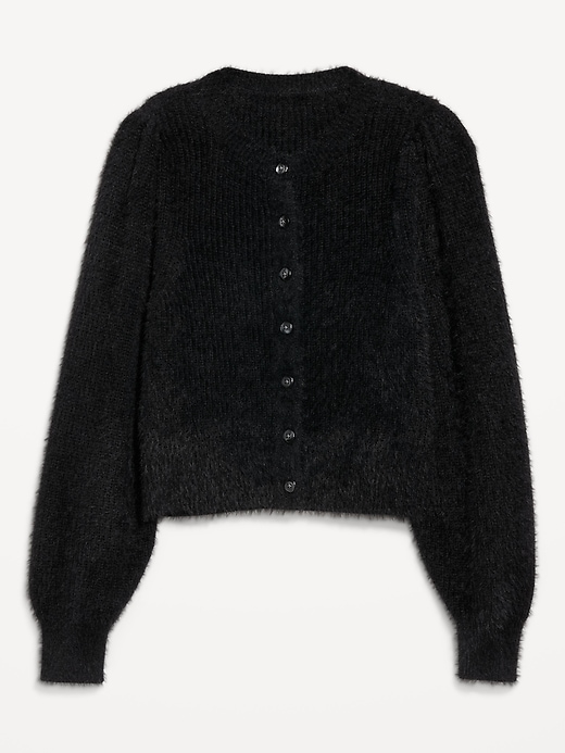 Image number 4 showing, Cropped Eyelash Cardigan Sweater