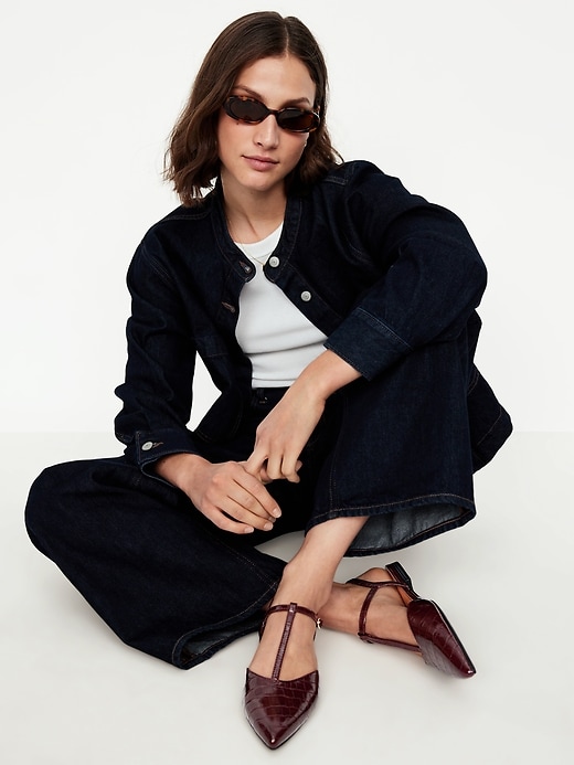 Image number 2 showing, Faux-Leather Mary Jane T-Strap Flats for Women