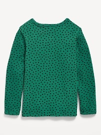 Image number 2 showing, Printed Long-Sleeve Cozy Waffle T-Shirt for Toddler Girls