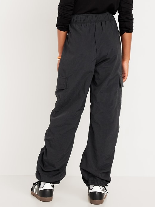 Image number 2 showing, High-Waisted Side Ruched Cargo Parachute Joggers for Girls