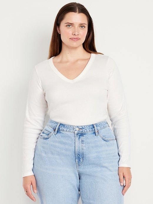 Image number 6 showing, Long-Sleeve Cozy V-Neck Top