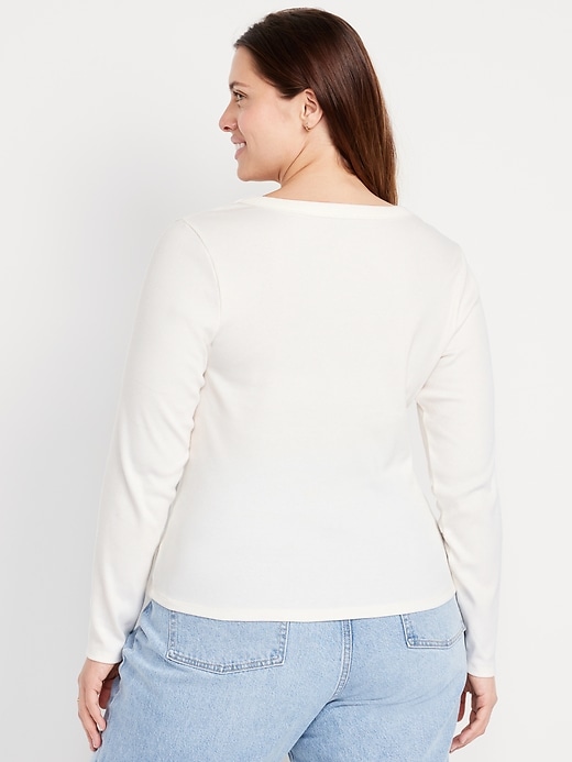 Image number 7 showing, Long-Sleeve Cozy V-Neck Top