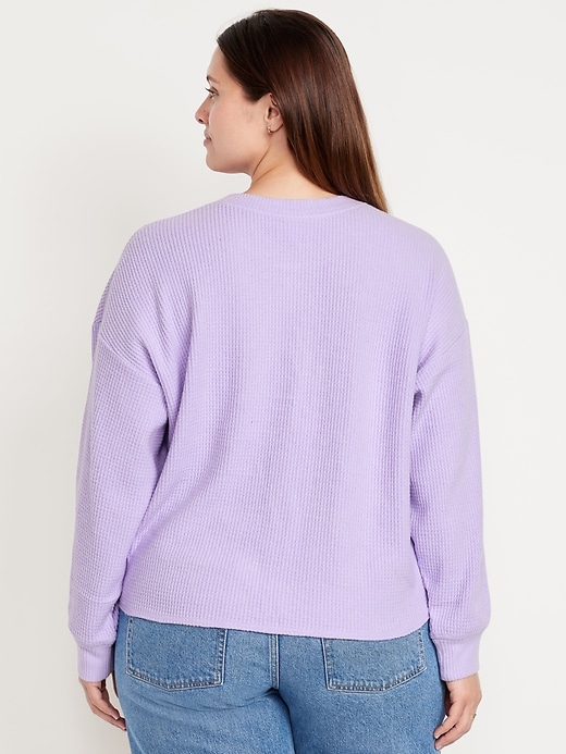 Image number 7 showing, Oversized Cozy Waffle Henley Top