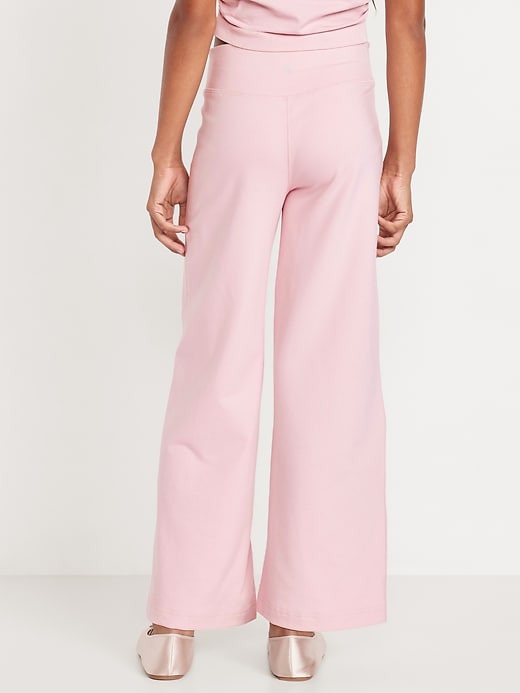 Image number 2 showing, High-Waisted PowerChill Crossover Wide-Leg Leggings for Girls