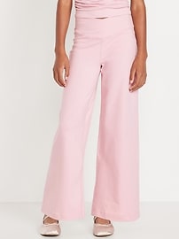 Image number 1 showing, High-Waisted PowerChill Crossover Wide-Leg Leggings for Girls
