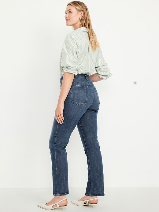 Image number 6 showing, Extra High-Waisted Straight Jeans