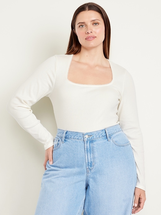Image number 7 showing, Long-Sleeve Square-Neck Top