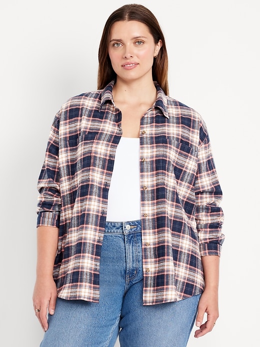 Image number 7 showing, Plaid Flannel Button-Down Boyfriend Shirt