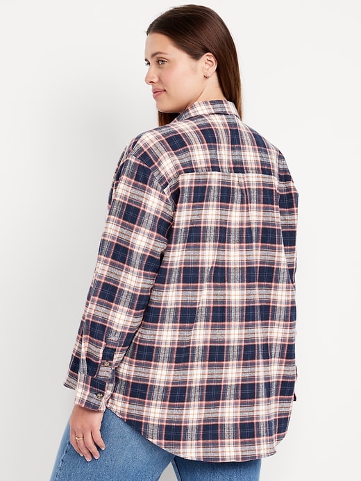 Image number 8 showing, Plaid Flannel Button-Down Boyfriend Shirt