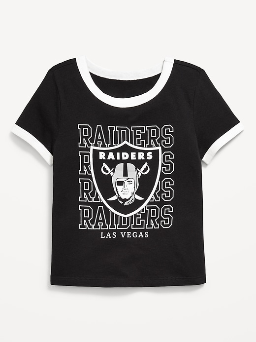 Image number 1 showing, NFL™ Las Vegas Raiders™ Fitted Graphic Ringer T-Shirt for Girls