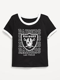 Image number 1 showing, NFL™ Las Vegas Raiders™ Fitted Graphic Ringer T-Shirt for Girls