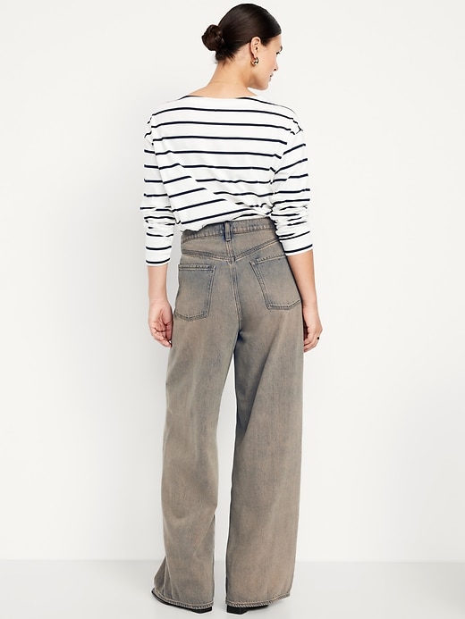 Image number 6 showing, High-Waisted Baggy Wide-Leg Jeans