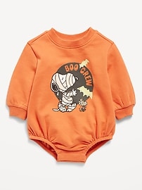 Image number 1 showing, Peanuts™ Snoopy Long-Sleeve Fleece One-Piece Romper for Baby