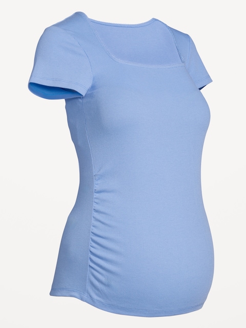 Maternity Trapeze-Neck T-Shirt - Lighthouse