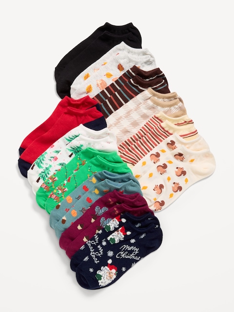 Ankle Socks 12-Pack For Women - Happy Holidays
