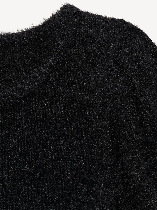 Image number 5 showing, Cropped Puff-Sleeve Eyelash Sweater