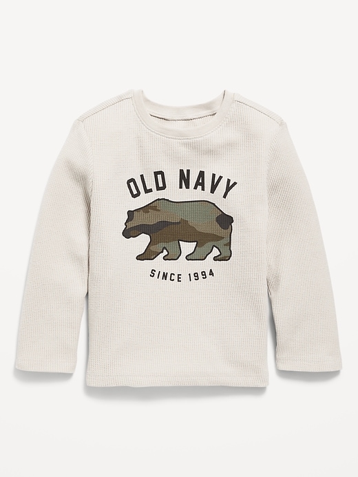 Image number 1 showing, Long-Sleeve Logo-Graphic Thermal Knit T-Shirt for Toddler Boys