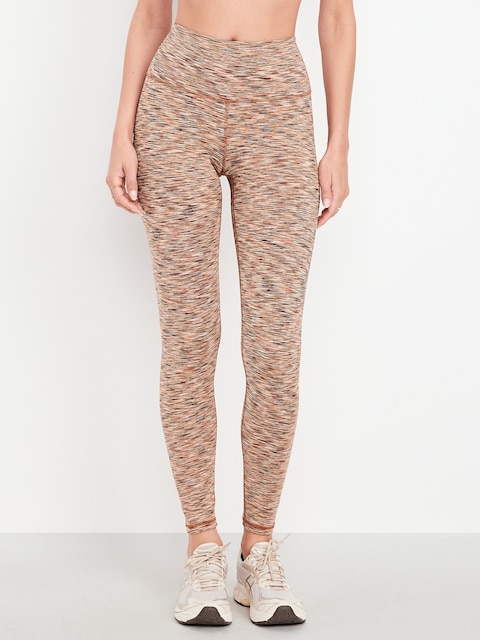 High-Waisted Space-Dye Full-Length Leggings - Warm Space Dye