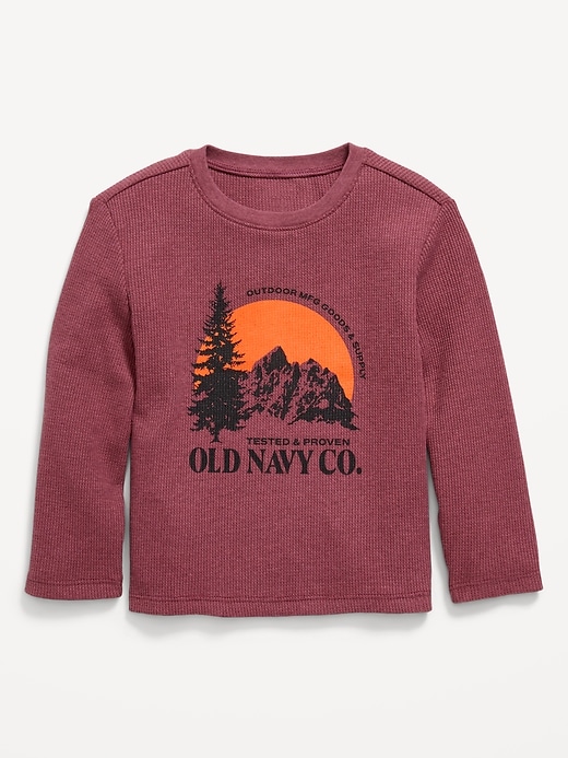 Image number 1 showing, Long-Sleeve Logo-Graphic Thermal Knit T-Shirt for Toddler Boys