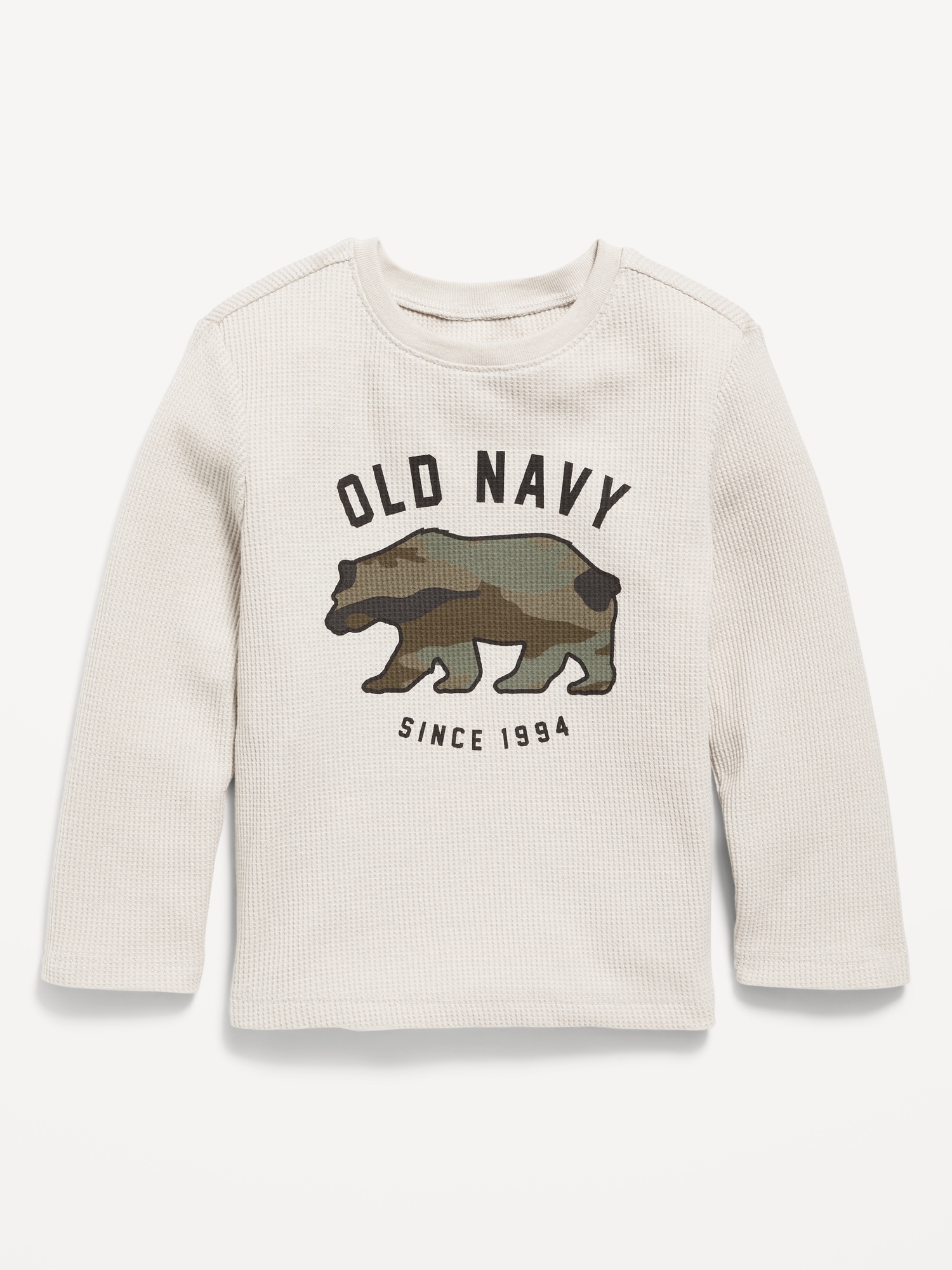 Long-Sleeve Logo-Graphic Thermal Knit T-Shirt for Toddler Boys