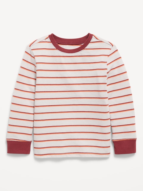 Printed Long-Sleeve T-Shirt for Toddler Boys - Red Stripe