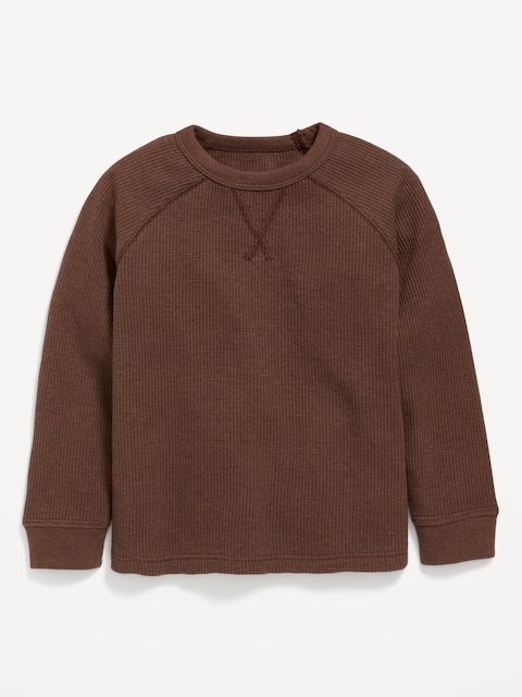 Long-Sleeve Thermal Knit T-Shirt for Toddler Boys - Tannin Brown