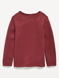 Image number 1 showing, Cozy Long-Sleeve Waffle-Knit T-Shirt for Toddler Girls