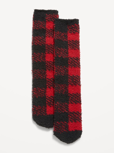 Cozy Socks for Men - Red Buffalo Check