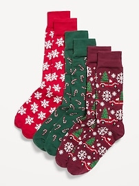 Image number 1 showing, 3-Pack Printed Novelty Socks for Men