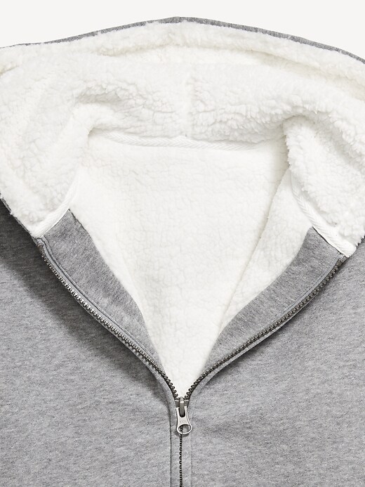 Image number 3 showing, Logo-Graphic Sherpa-Lined Zip Hoodie for Boys