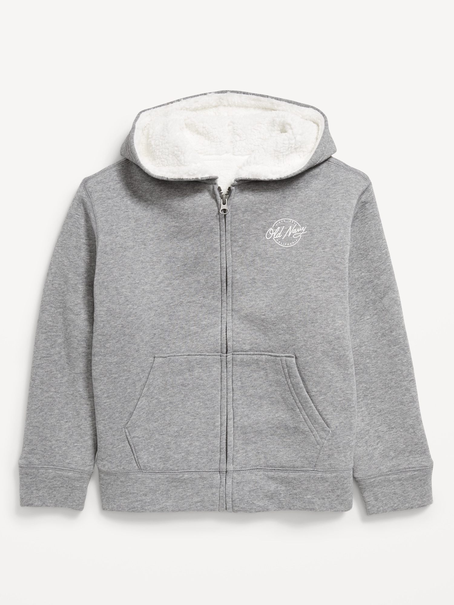 Logo-Graphic Sherpa-Lined Zip Hoodie for Boys