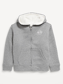 Image number 2 showing, Logo-Graphic Sherpa-Lined Zip Hoodie for Boys