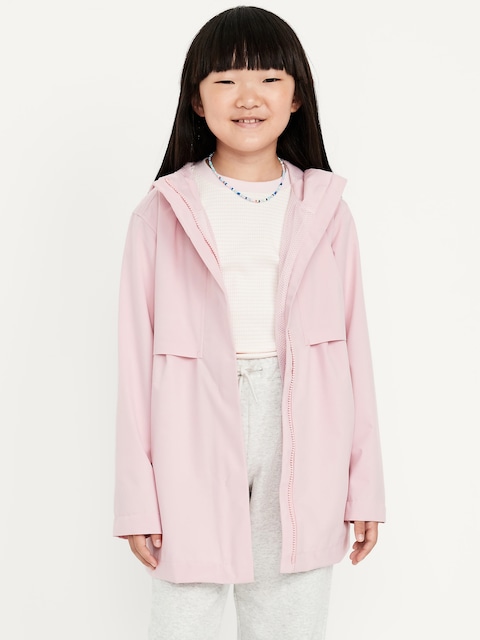 Water-Resistant Hooded Jacket for Girls - Fairytale Rose