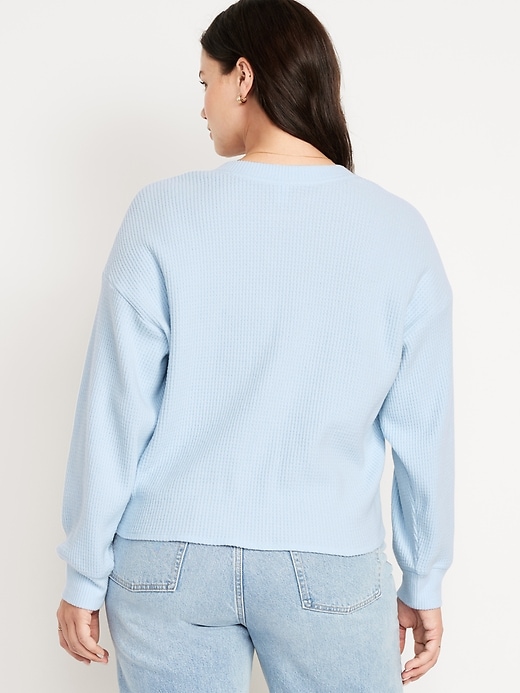 Image number 5 showing, Oversized Cozy Waffle Henley Top