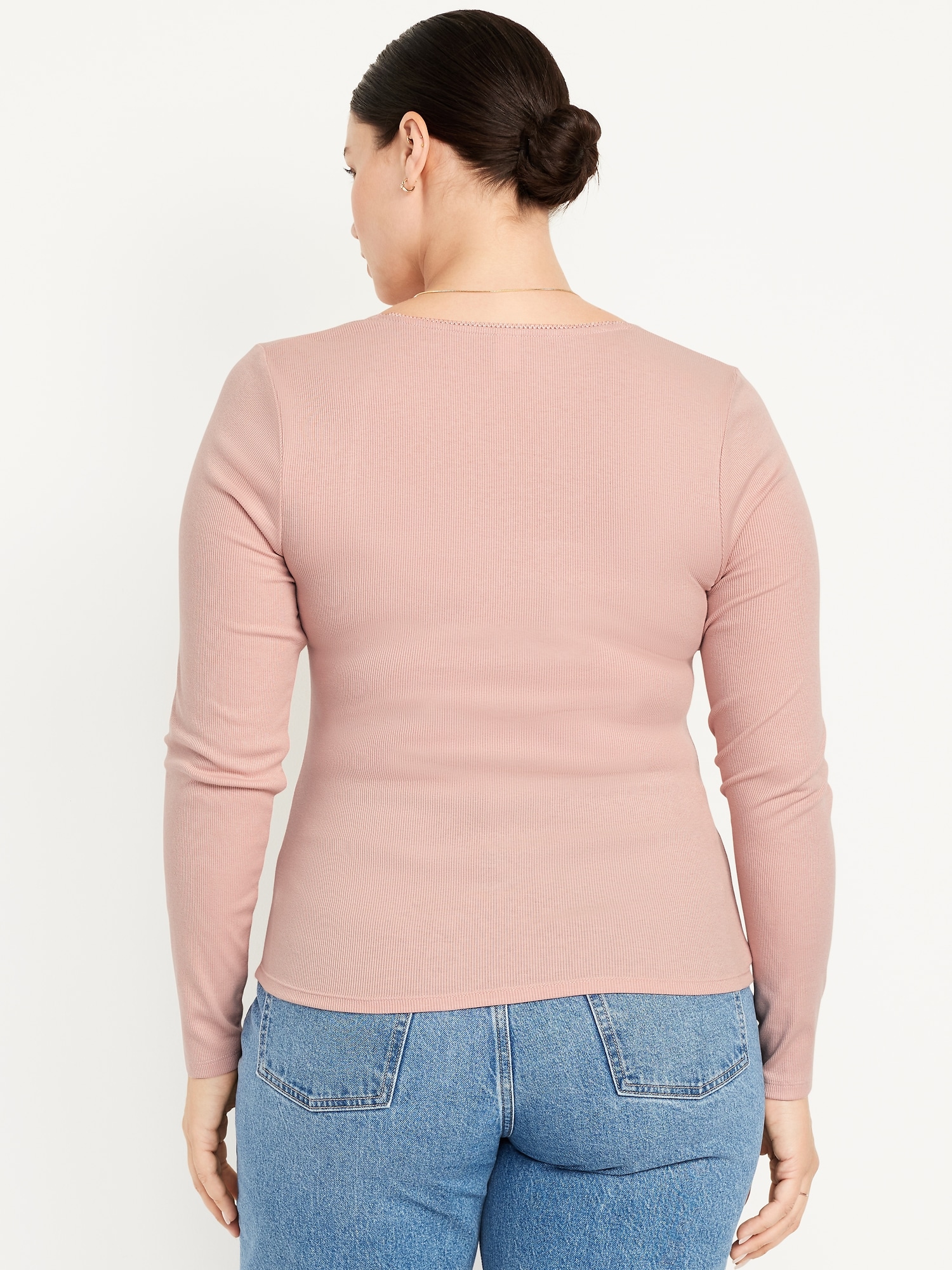 Long-Sleeve Square-Neck Top | Old Navy