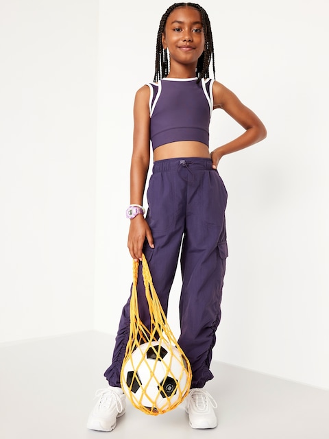 PowerSoft Strappy Longline Sports Bra for Girls - Purple Maxine
