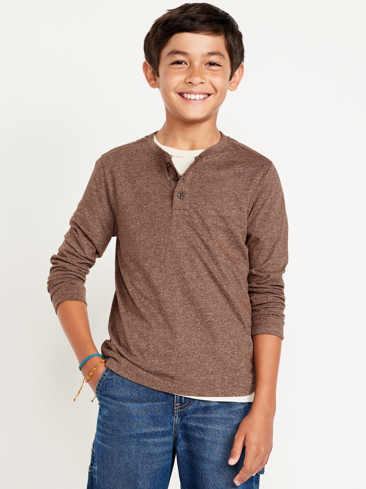 Softest Long-Sleeve Henley T-Shirt for Boys
