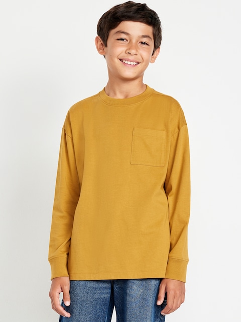 Oversized Long-Sleeve Pocket T-Shirt for Boys - Insta-Graham