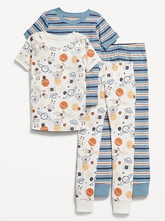 Snug-Fit Printed Pajama 4-Piece for Toddler & Baby