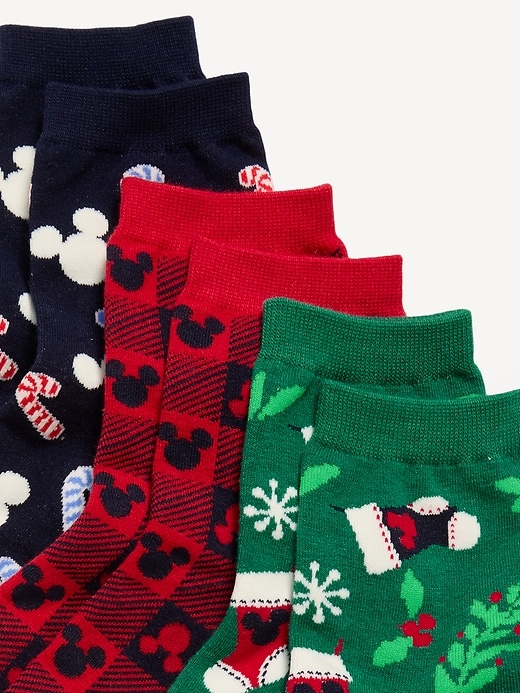 Image number 2 showing, Disney© 3-Pack Novelty Quarter Crew Socks for Women