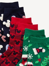 Image number 2 showing, Disney© 3-Pack Novelty Quarter Crew Socks for Women