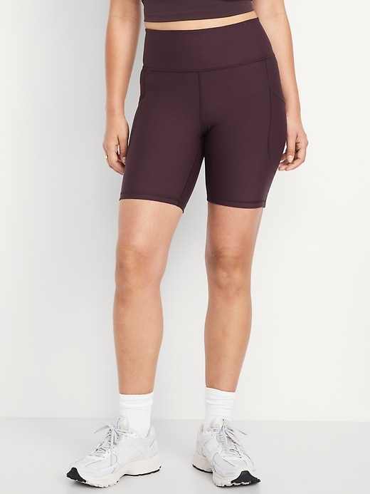 Image number 5 showing, High-Waisted PowerSoft Biker Shorts -- 8-inch inseam